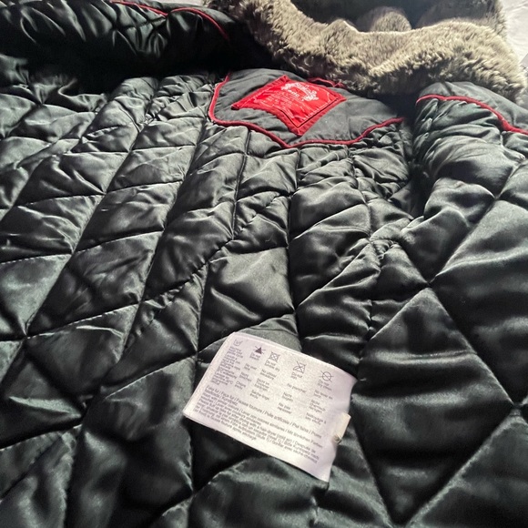 EDC Esprit Military Bomber Jacket Fur Hood Women’s Size M - Picture 12 of 12